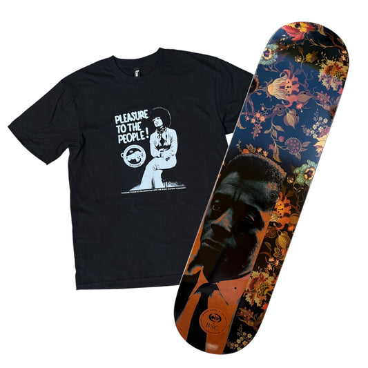 “Pleasure to the People” Small T-Shirt & "Baldwin" Deck Bundle